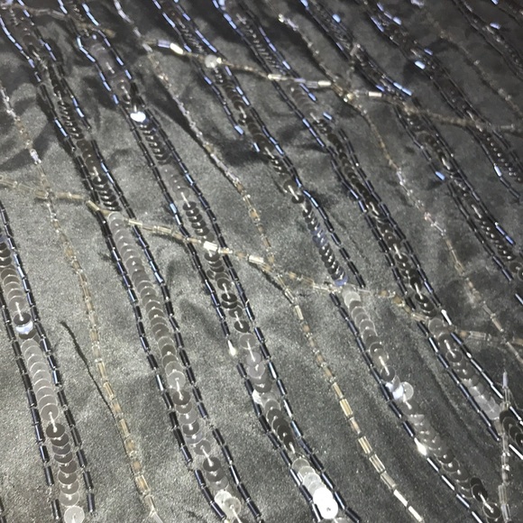 A.J. Bari Silk Embroidered Beaded Gown - Picture 3 of 7